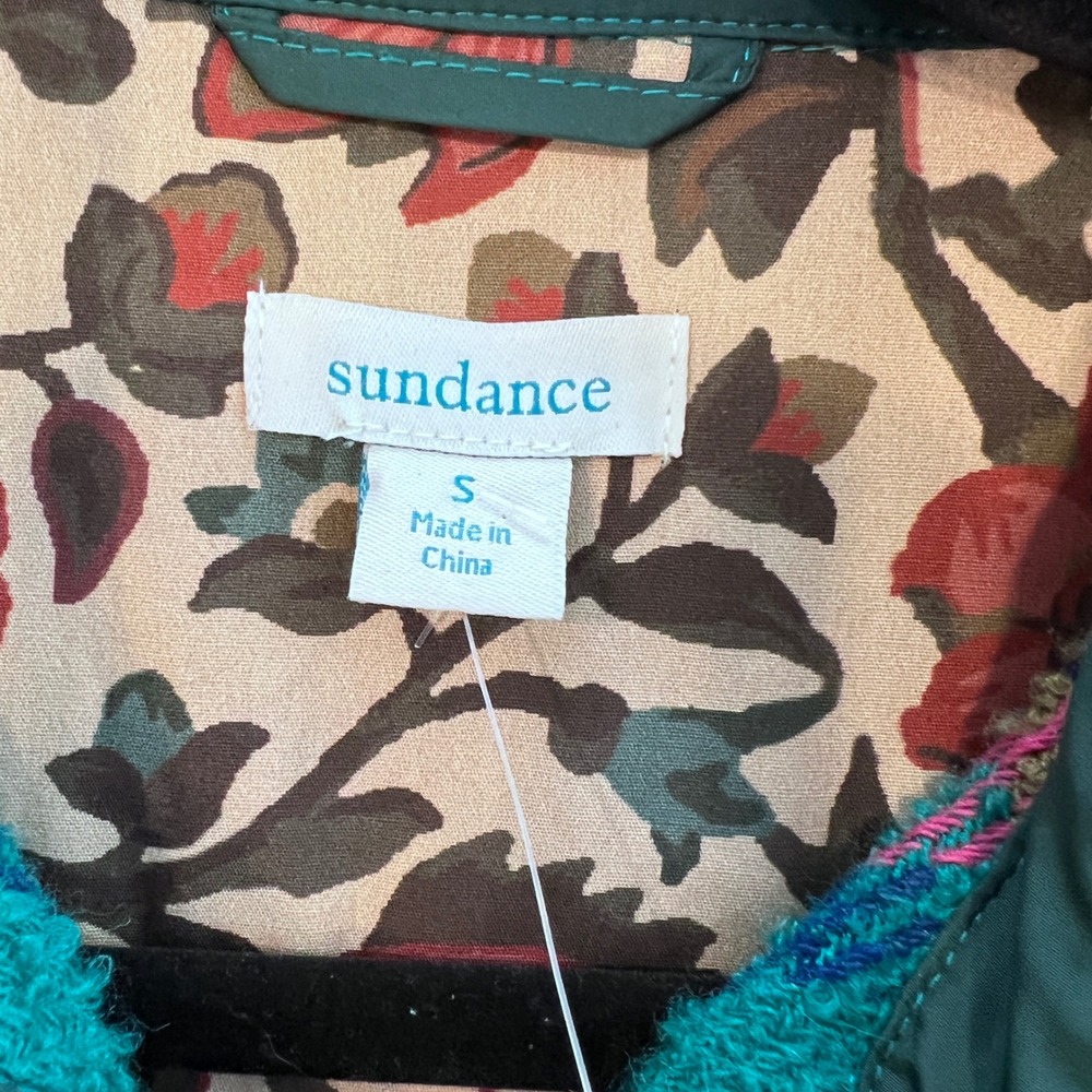 Rare Sundance Hampshire Plaid Long Shacket Jacket Quilted Tan Sleeves Size S - Picture 2 of 16